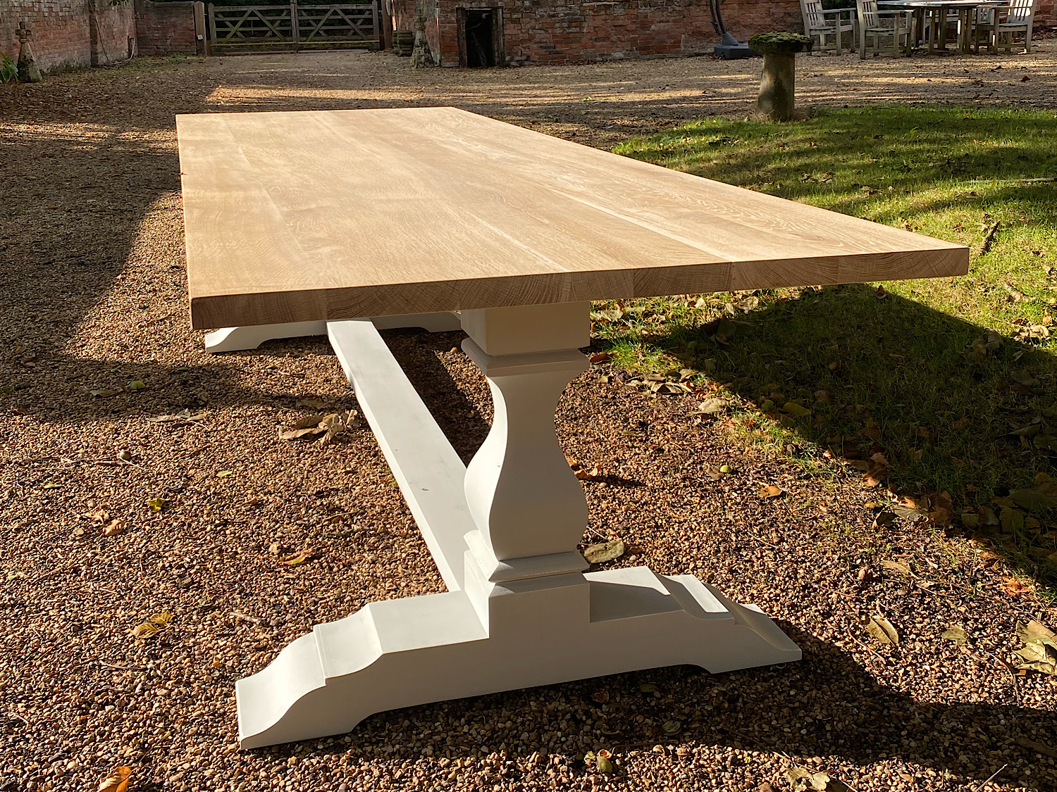 Pedestal Base Oak Refectory Dining Table